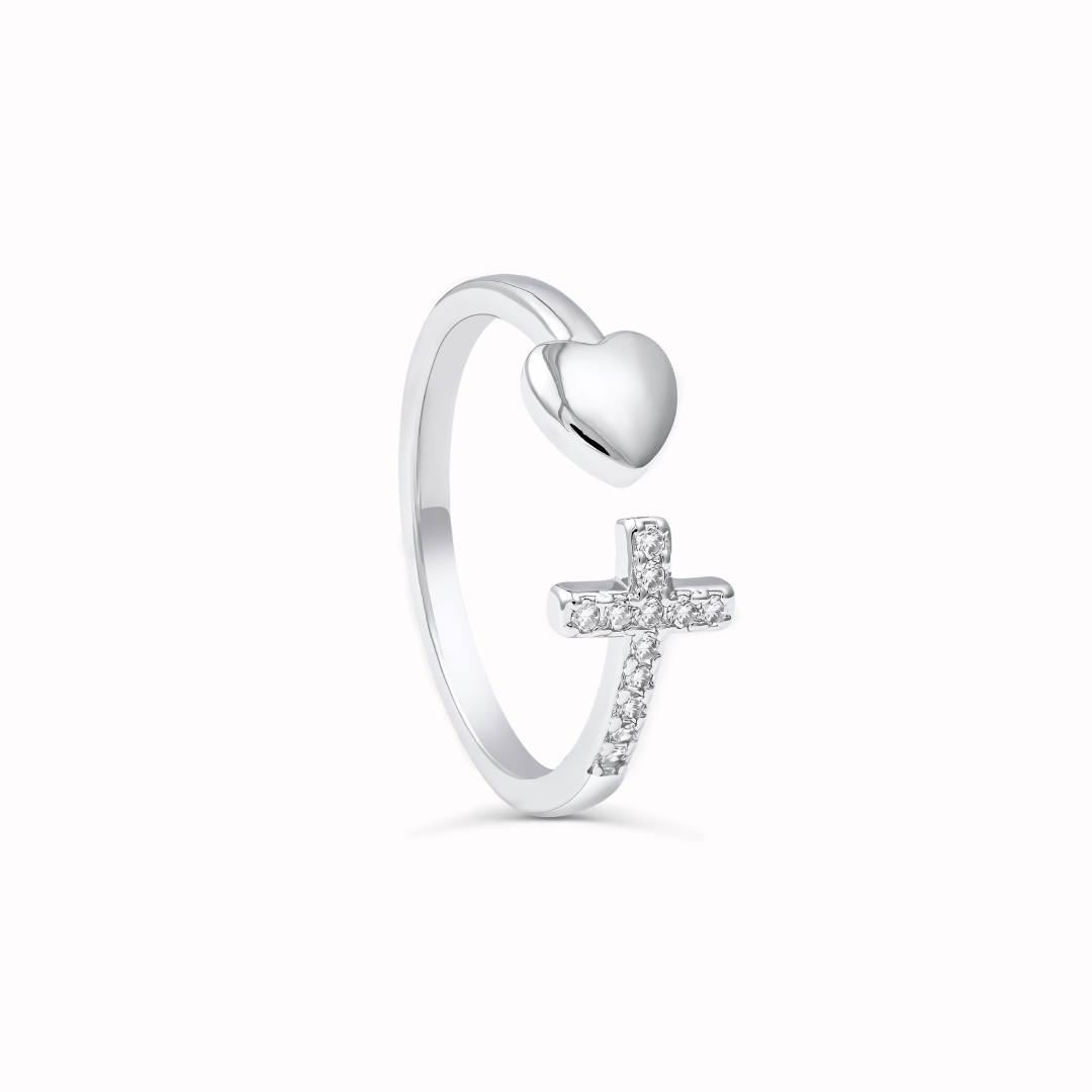 To My Daughter - Heart and Cross Ring