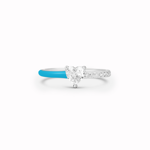 I'm Choosing My Peace Heart-Cut Half Enamel Ring