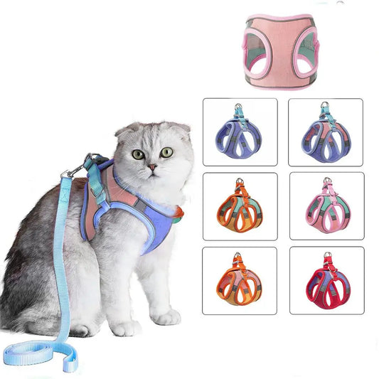 Small Cat Leash and Harness Set – Reflective, Escape-Proof with Bell"