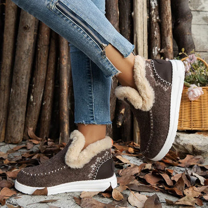 Winter Flats Women Snow Ankle Boots