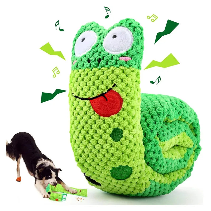 Comedero interactivo de peluche con sonido chirriante para perros 
