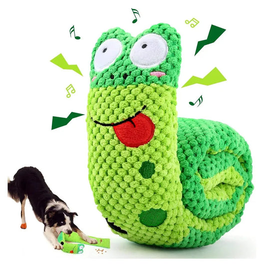 Comedero interactivo de peluche con sonido chirriante para perros 