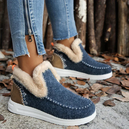 Winter Flats Women Snow Ankle Boots