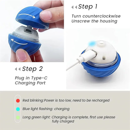 Smart Interactive Dog Ball – USB Rechargeable Automatic Moving Toy for Puppies and Cats"