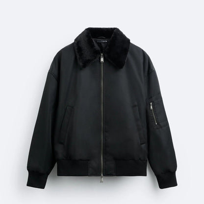 GRANT - Men's Sherpa Collar Bomber Jacket