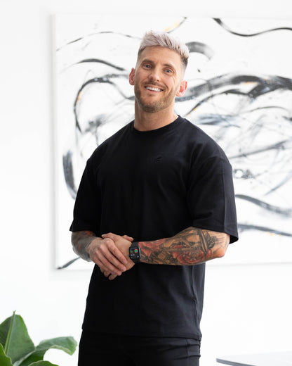 Elevate Your Wardrobe with the Father Sons Premium Black Oversized Crew T-Shirt - FSH832