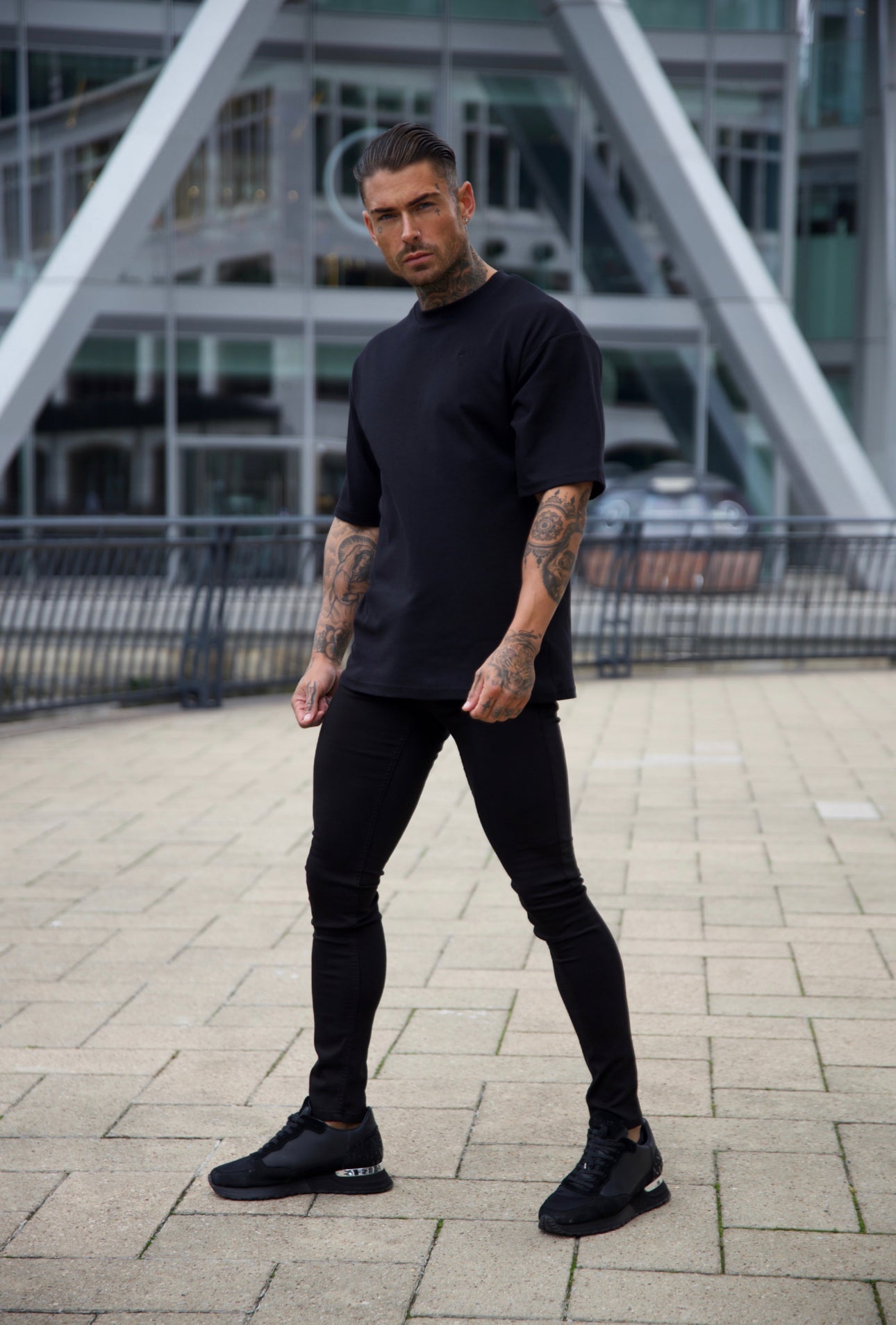Elevate Your Wardrobe with the Father Sons Premium Black Oversized Crew T-Shirt - FSH832