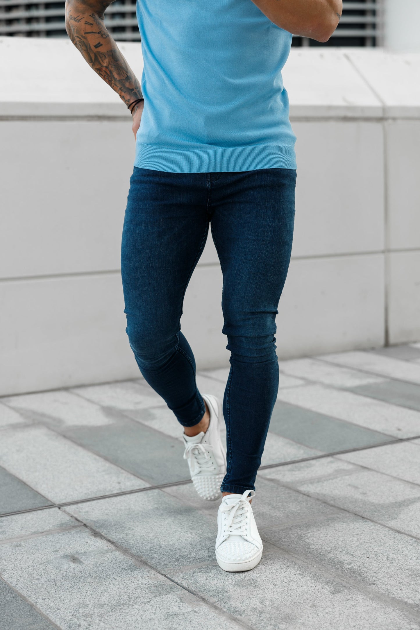 Elevate Your Style with Father Sons Ultra Stretch Navy Slim Fit Jeans - FSJEAN001