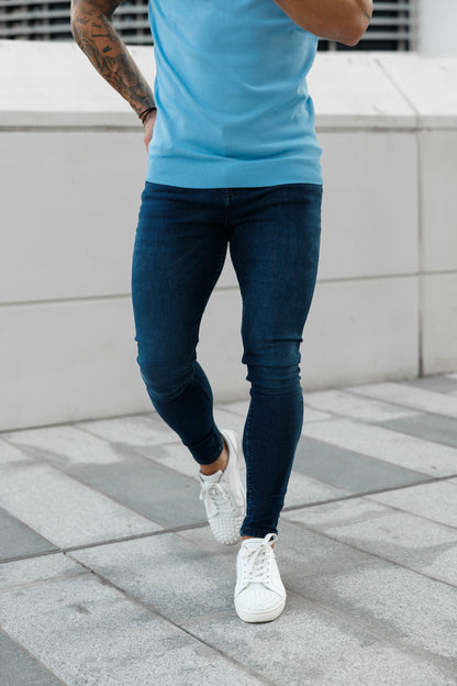 Elevate Your Style with Father Sons Ultra Stretch Navy Slim Fit Jeans - FSJEAN001