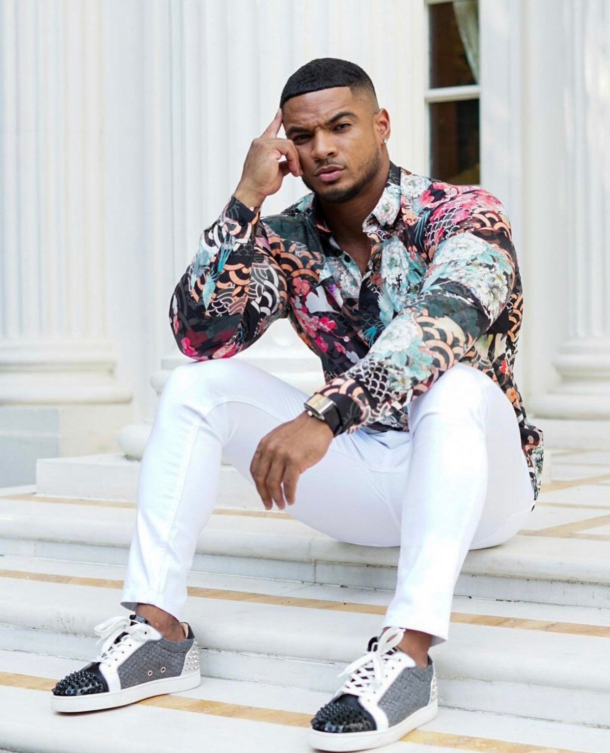 Elevate Your Style with Father Sons Slim Fit Stretch White Sateen Trousers - FSH529