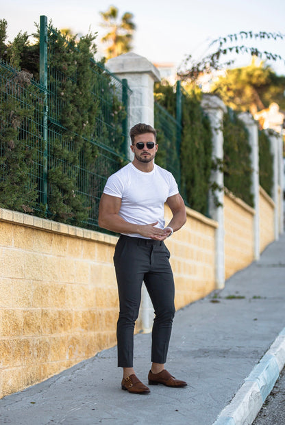 Elevate Your Style with the Father Sons Premium White Bamboo Crew Neck T-Shirt - FSH576