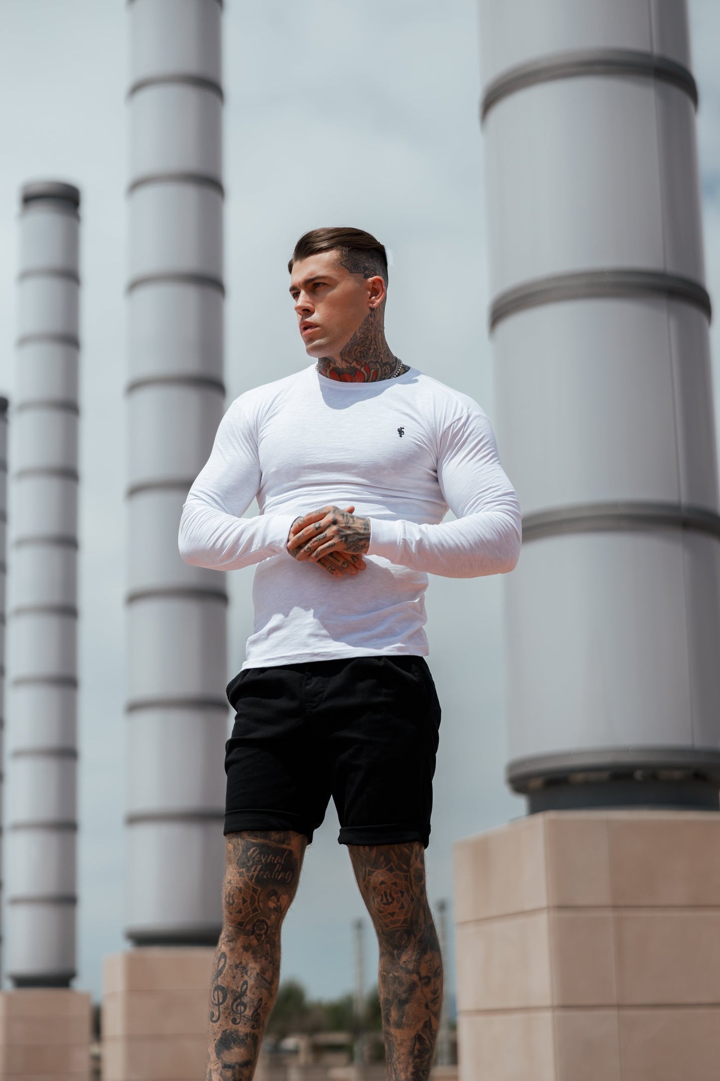 Elevate Your Style: Father Sons White Slub Long Sleeve Crew with Cuffs - FSH727