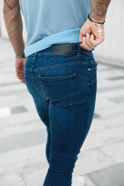 Elevate Your Style with Father Sons Ultra Stretch Navy Slim Fit Jeans - FSJEAN001