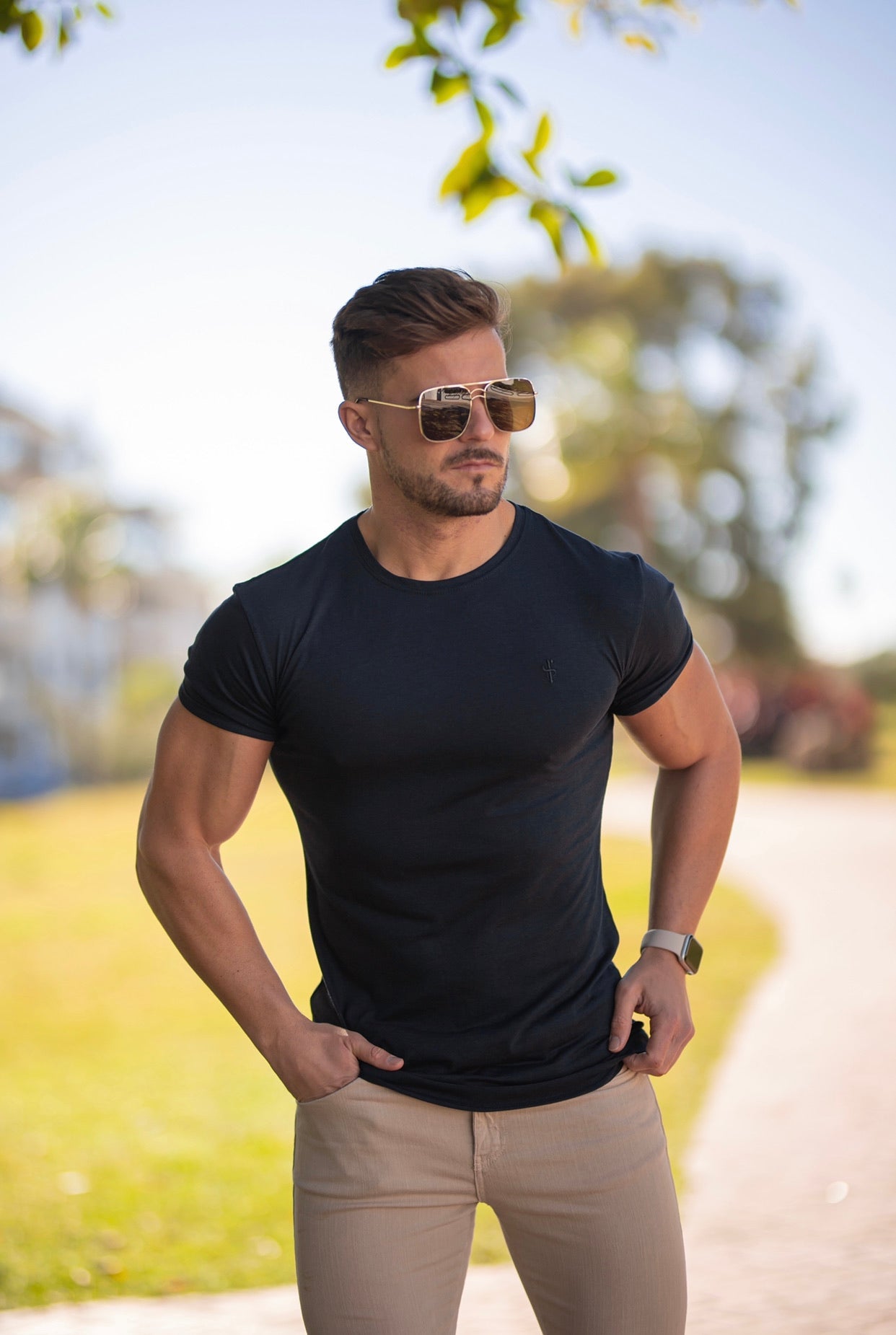 Elevate Your Style with the Father Sons Navy Bamboo Crew Neck T-Shirt - FSH579
