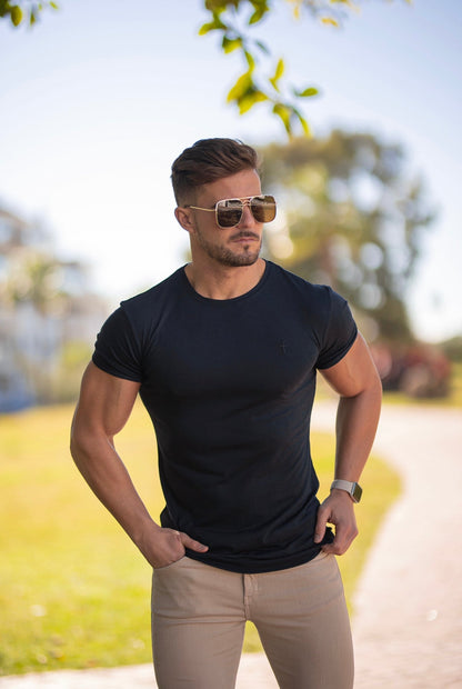 Elevate Your Style with the Father Sons Navy Bamboo Crew Neck T-Shirt - FSH579