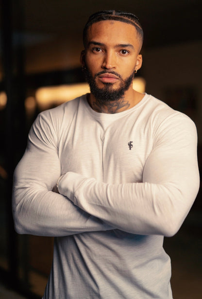 Elevate Your Style: Father Sons White Slub Long Sleeve Crew with Cuffs - FSH727