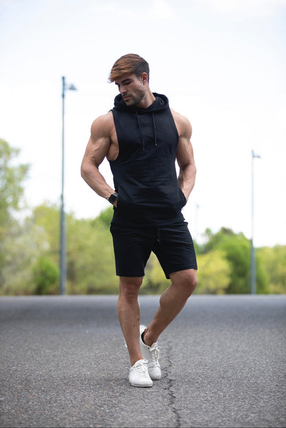 Stylish Father Sons Black Stretch Shorts - FSJS656