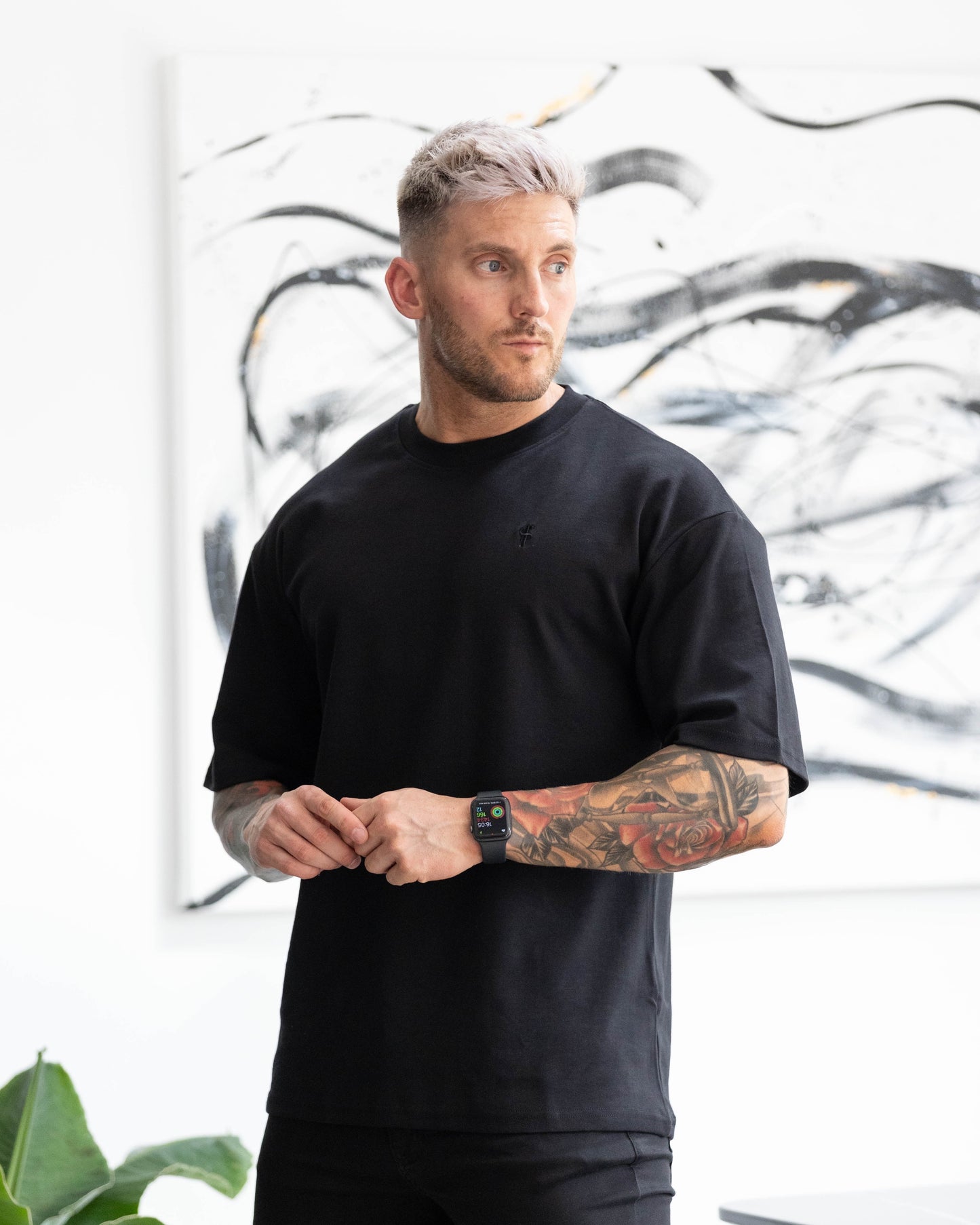 Elevate Your Wardrobe with the Father Sons Premium Black Oversized Crew T-Shirt - FSH832
