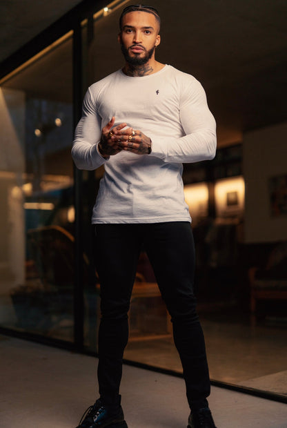 Elevate Your Style: Father Sons White Slub Long Sleeve Crew with Cuffs - FSH727