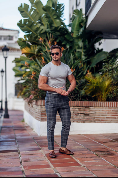 Father Sons Stylish Light Grey Bamboo Crew Tee - FSH578