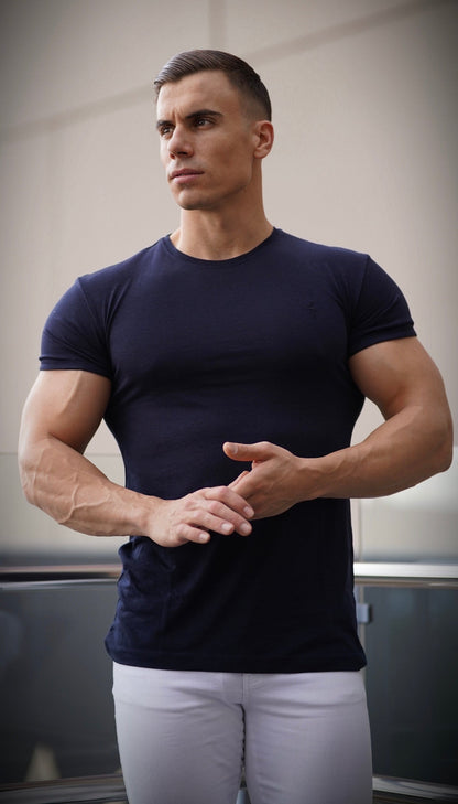 Elevate Your Style with the Father Sons Navy Bamboo Crew Neck T-Shirt - FSH579