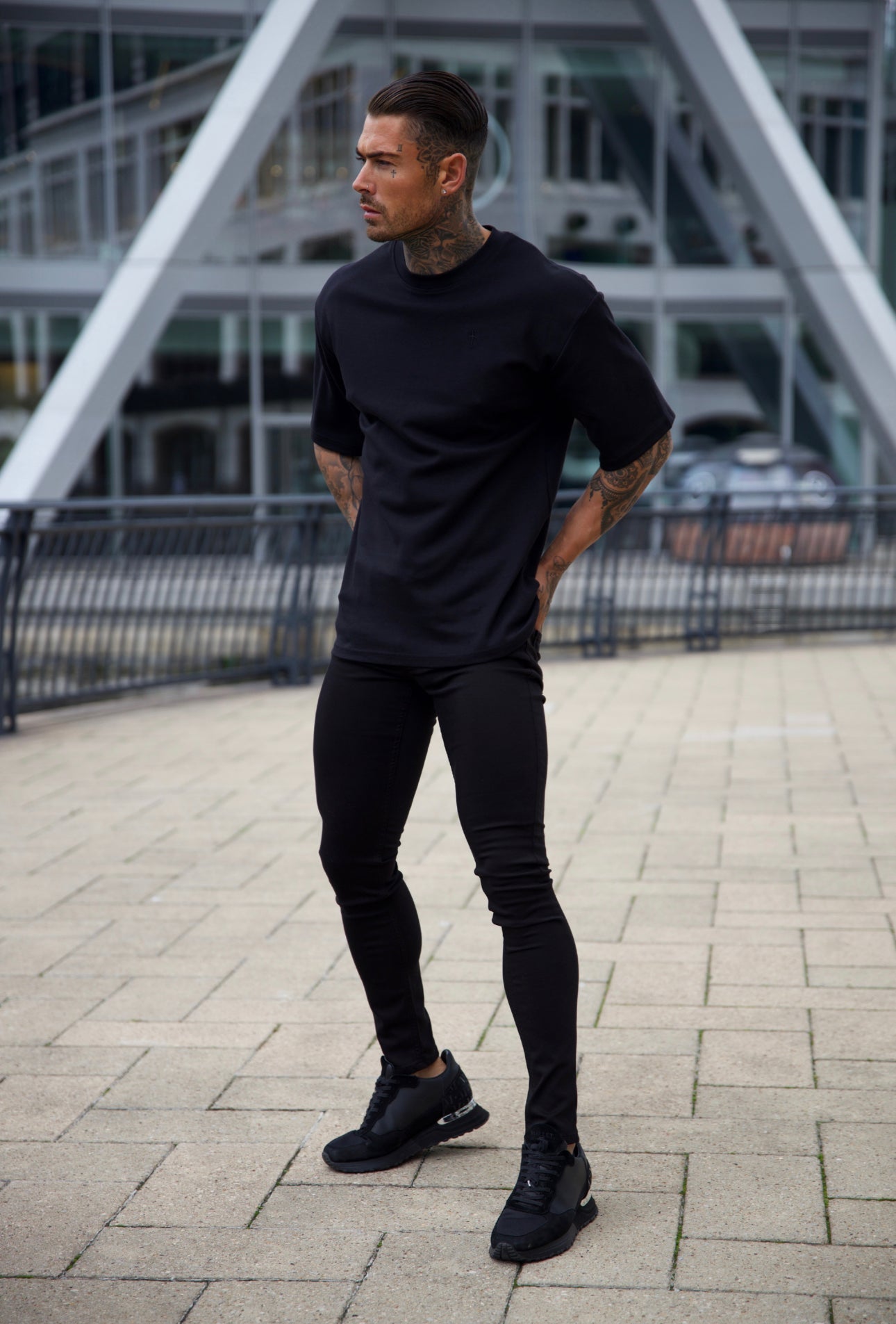Elevate Your Wardrobe with the Father Sons Premium Black Oversized Crew T-Shirt - FSH832