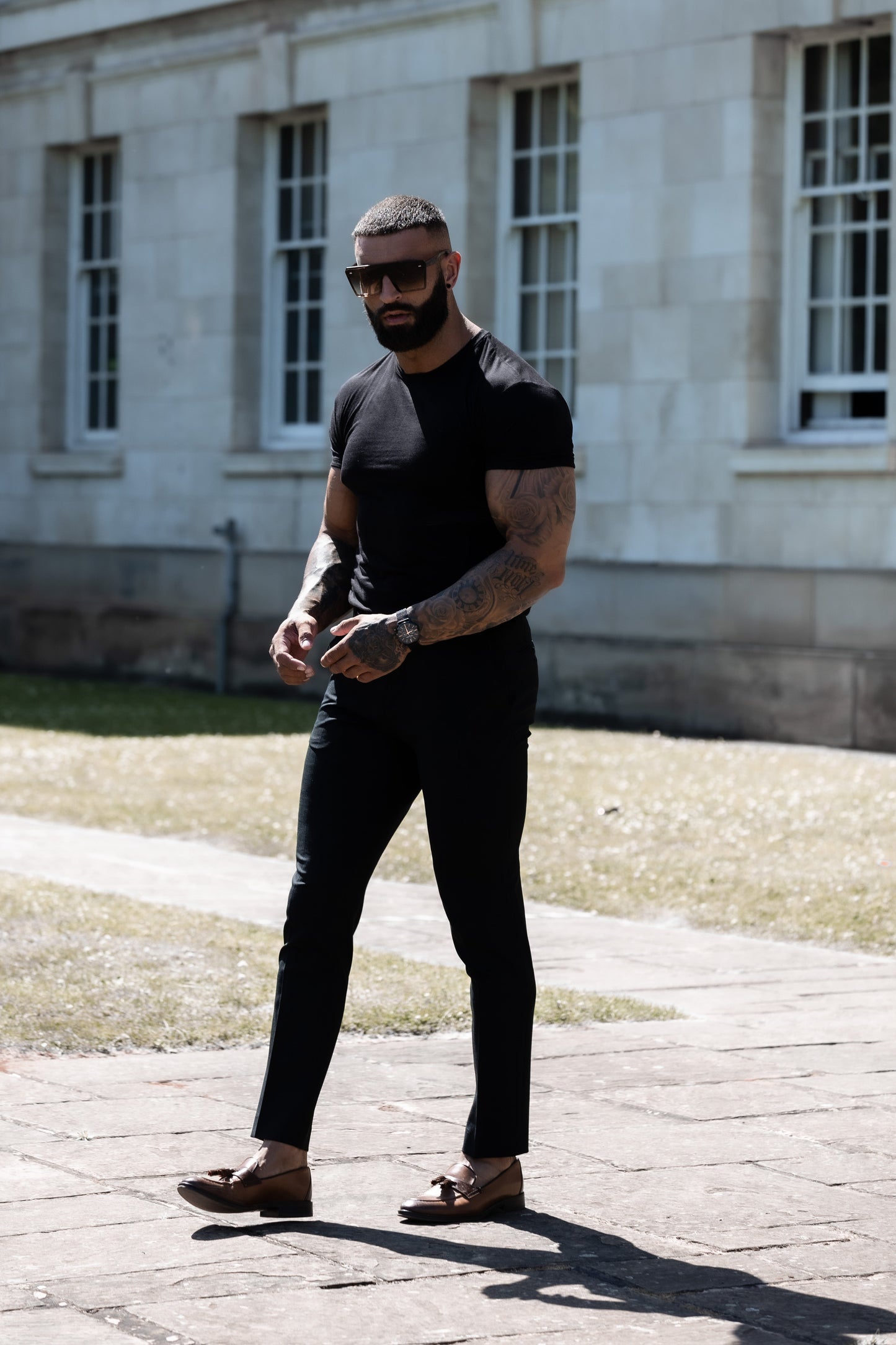 Elevate Your Style with Father Sons Relaxed Fit Black Stretch Trousers - FSTR001
