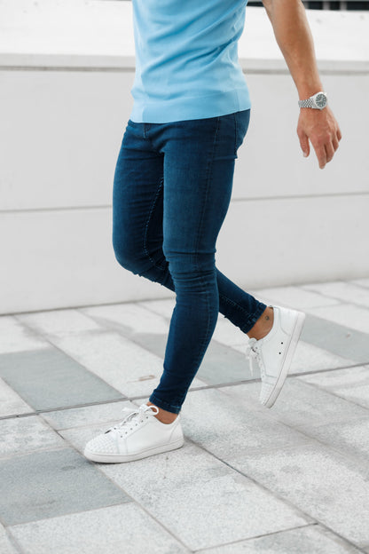 Elevate Your Style with Father Sons Ultra Stretch Navy Slim Fit Jeans - FSJEAN001