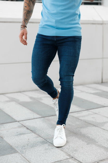 Elevate Your Style with Father Sons Ultra Stretch Navy Slim Fit Jeans - FSJEAN001