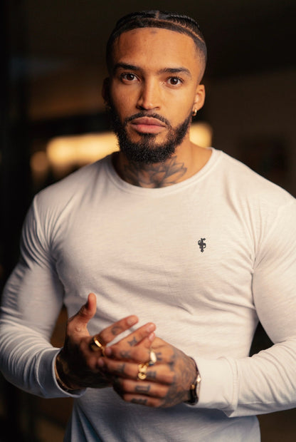 Elevate Your Style: Father Sons White Slub Long Sleeve Crew with Cuffs - FSH727