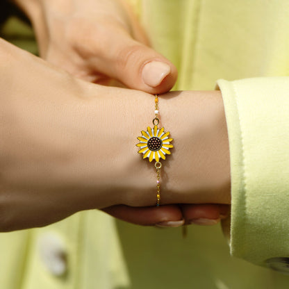 To My Best Friend "You Are My Sunshine" Sunflower Bracelet