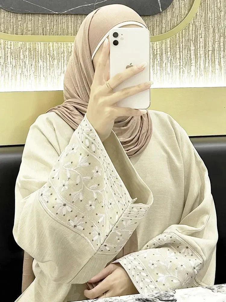 Floral Embroidery Muslim Abaya